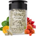 Cápsulas de Extrato de Rhodiola Rosea - Fórmula Adaptogênica com Ashwagandha, L-Theanine e Pimenta Preta para Suporte ao Estresse e Foco Mental - 90 Cápsulas