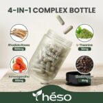 Cápsulas de Extrato de Rhodiola Rosea - Fórmula Adaptogênica com Ashwagandha, L-Theanine e Pimenta Preta para Suporte ao Estresse e Foco Mental - 90 Cápsulas - 3