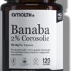 Cápsulas de Extrato de Folha de Banaba 150mg - Suporte Herbal com Ácido Corosólico 2%