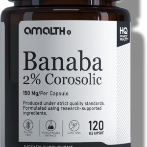 Cápsulas de Extrato de Folha de Banaba 150mg - Suporte Herbal com Ácido Corosólico 2%