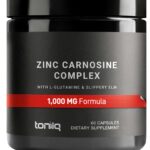 Suplemento de Zinco L-Carnosina 1000 mg - Fórmula Tripla com L-Glutamina e Ulmeiro