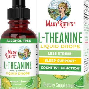 Gotas Líquidas de L-Theanine 200mg MaryRuth's - Suporte ao Humor e Concentração Natural