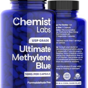 Cápsulas de Azul de Metileno Chemist Labs - 99% Pureza para Suporte Celular e Mitochondrial