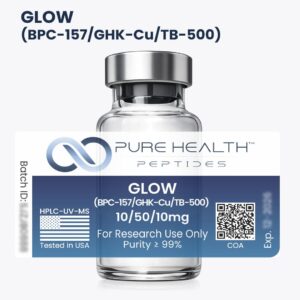 Mistura GLOW – Peptídeos BPC-157, GHK-Cu e TB-500 para Pesquisa Avançada em Laboratórios - 5/50/2mg