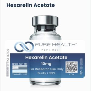 Hexarelin Acetato Pure Health Peptides 10mg - Peptídeo Sintético para Pesquisa Laboratorial