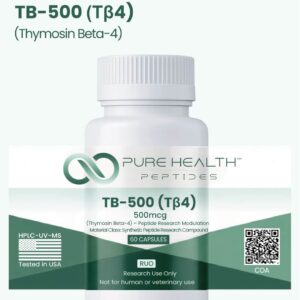 TB-500 (Tβ-4) Pure Health Peptides - Peptídeo Sintético para Recuperação e Cicatrização Muscular