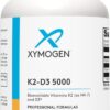 XYMOGEN K2-D3 5000 - Suplemento de Vitamina D3 e K2 para Saúde Imunológica, Óssea e Cardiovascular