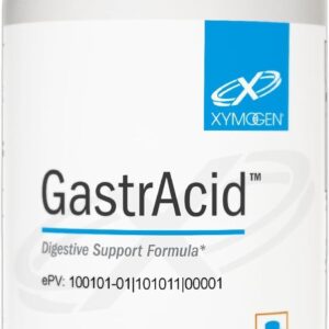 XYMOGEN GastrAcid - Fórmula Vegetariana para Equilíbrio Ácido e Saúde Digestiva com Betaína HCl e Raiz de Gentiana - 180 Cápsulas
