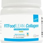 XYMOGEN FIT Lean Food Collagen - Colágeno para Recuperação Muscular e Suporte ao Tecido Conectivo - 15g de Peptídeos de Colágeno com HMB e Vitamina D3 - Sabor Baunilha - 14 Porções