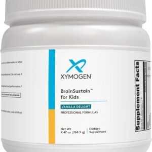 XYMOGEN BrainSustain para Crianças - 6 g de Proteína de Ervilha e Arroz - Suporte à Saúde e Função Cerebral - Sabor Baunilha - 15 Porções
