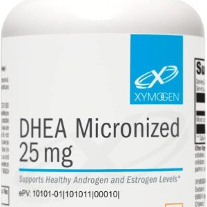 XYMOGEN DHEA Micronizado 25 mg - Suporte Hormonal para Andrógenos e Estrogênios - 60 Tabletes