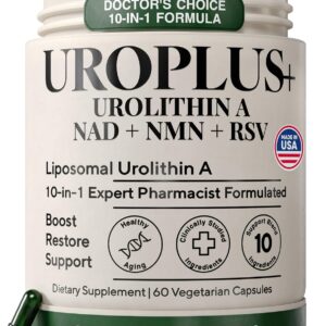 Suplemento Urolithin A 1250mg - Complexo Lipossomal 10 em 1 para Energia Celular e Longevidade