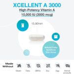 XYMOGEN Xcellent A 3000 - Vitamina A para Suporte Imunológico e Saúde Celular - 60 Cápsulas Veganas - 4