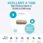 XYMOGEN Xcellent A 7500 - Vitamina A para Suporte Imunológico e Saúde Celular - 60 Cápsulas - 7