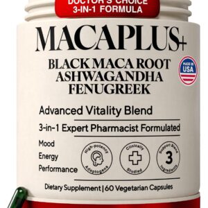 Raiz de Maca Preta Orgânica Plus+Ultra - 40.000mg de Energia, Vitalidade e Suporte Testosterona