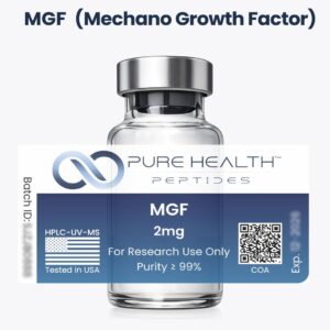 MGF (Fator de Crescimento Mechano) Pure Health Peptides 2mg - Peptídeo Sintético para Pesquisa In Vitro