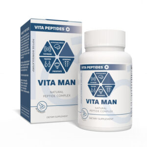 Vita Man - Complexo Bioregulador de Peptídeos Naturais para Vitalidade Masculina com 30 Cápsulas