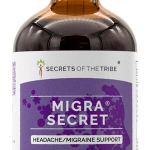 Tinture de Ervas Sem Álcool Secrets of the Tribe - Suporte Natural para Dor de Cabeça e Enxaqueca 120ml