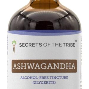 Extrato de Ashwagandha Orgânico Secrets of the Tribe - Tinteiro Sem Álcool 120ml para Relaxamento e Antiestresse