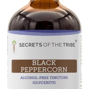 Extrato Líquido de Pimenta Preta Sem Álcool Secrets of the Tribe - Suplemento Orgânico e Natural 4 FL OZ