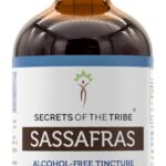 Tintura de Sassafrás Sem Álcool Secrets of the Tribe - Extrato Natural de Casca de Raiz 4 oz