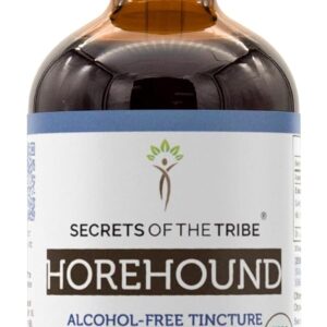 Tinture de Horehound Orgânica Secrets of the Tribe - Extrato Natural e Sem Álcool com Alta Potência 4 oz