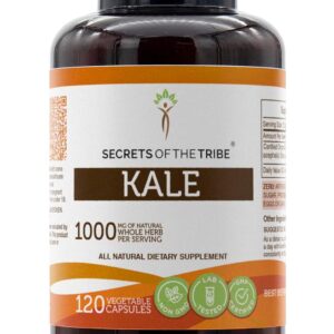 Kale Wildcrafted Secrets of the Tribe 120 Cápsulas 1000mg - Superalimento Natural Rico em Nutrientes