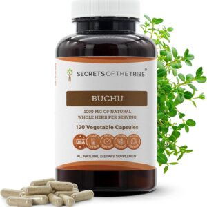 Buchu Secrets of the Tribe 120 Cápsulas - Suplemento Natural para Saúde Urinária e Antioxidante