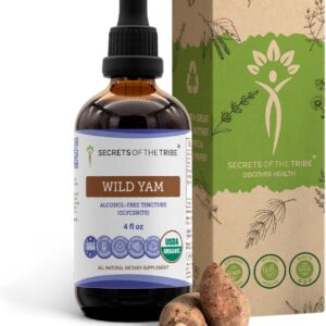 Tinture de Yam Selvagem Sem Álcool USDA Orgânico - Suporte Hormonal Natural para Mulheres