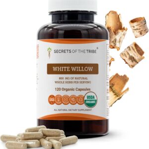Cápsulas de Salgueiro Branco Secrets of the Tribe 800 mg - Suporte Natural para Alívio e Bem-Estar
