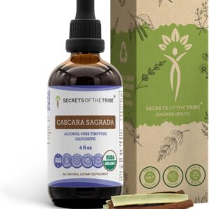 Extrato Líquido de Cascara Sagrada Sem Álcool Secrets of the Tribe - Suporte Digestivo Diário Natural