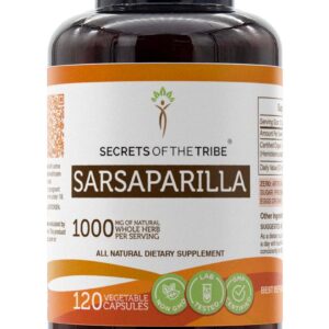 Capsulas de Salsaparrilha Secrets of the Tribe - 120 Unidades para Suporte à Saúde e Bem-Estar