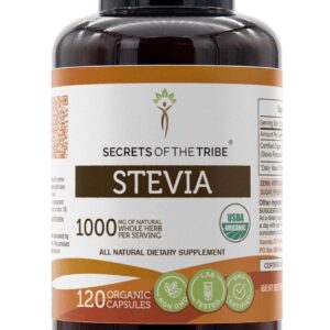 Stevia Orgânica em Cápsulas - Adoçante Natural 1000mg com Certificação USDA