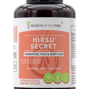 Hirsu Secret Secrets of the Tribe - 120 Cápsulas para Controle de Pelos Indesejados com Saw Palmetto e Ervas Naturais