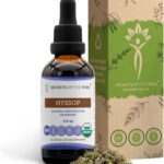 Extrato de Hyssop Orgânico USDA - Alta Potência e Sem Álcool | 100% Erva Seca Certificada