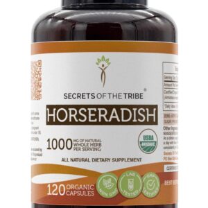 Raiz de Wasabi Orgânica Secrets of the Tribe - 120 Cápsulas de 1000mg para Saúde e Bem-Estar