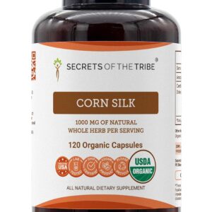 Secrets of the Tribe - Cápsulas de Fio de Milho Orgânico USDA - Suplemento Herbal Vegetariano Natural