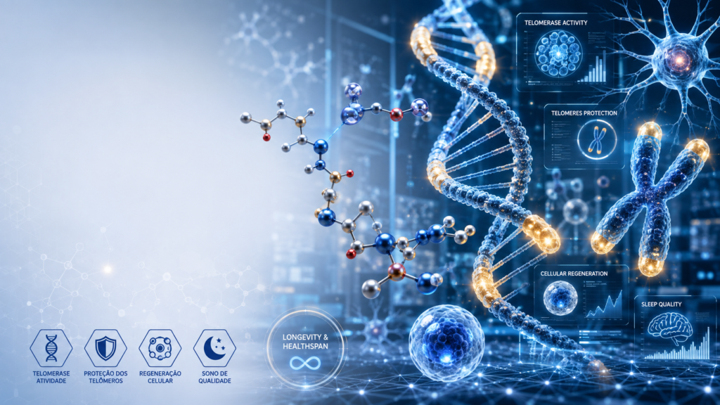 Epitalon (Epithalon): Guia Completo sobre Longevidade, Telomerase, Telômeros, Sono, Dosagem e Evidências 1 Epitalon (Epithalon): Guia Completo sobre Longevidade, Telomerase, Telômeros, Sono, Dosagem e Evidências