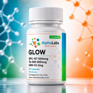 Cápsulas GLOW Blend – BPC-157, TB-500 e GHKcu - Avanço em Pesquisa Científica com Peptídeos