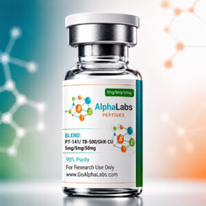 Mistura de Peptídeos PT-141, TB-500 e GHK-Cu - Pesquisa Avançada em Biotecnologia