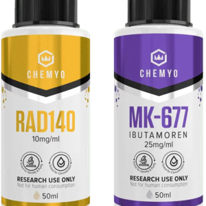 Pacote de Valor RAD-140 e MK-677 Chemyo 50ml - Suplemento para Aumento de Massa Muscular e Desempenho