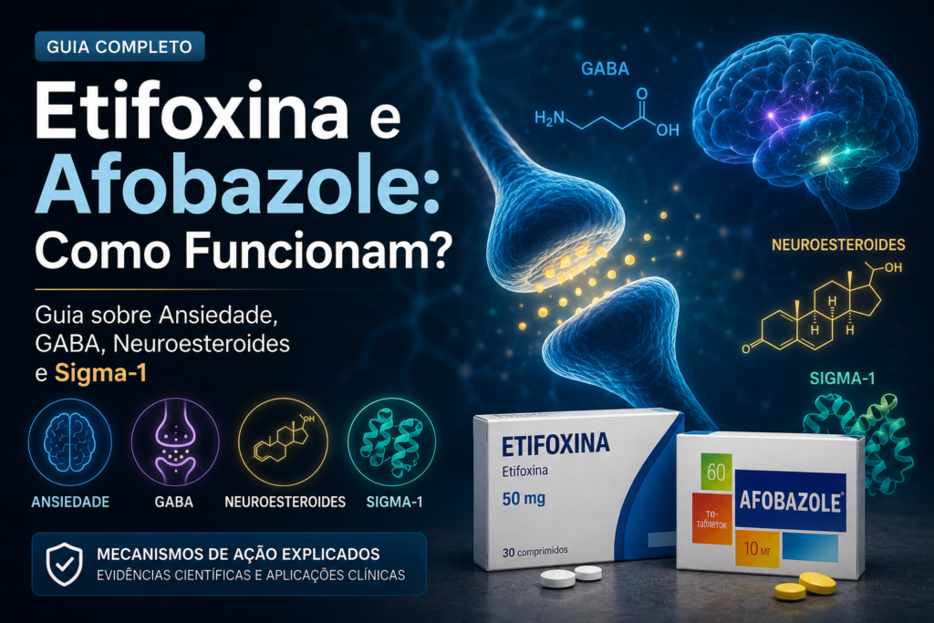 Etifoxina e Afobazole: Como Funcionam? Guia sobre Ansiedade, GABA, Neuroesteroides e Sigma-1 1 Etifoxina e Afobazole: Como Funcionam? Guia sobre Ansiedade, GABA, Neuroesteroides e Sigma-1