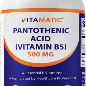 Ácido Pantotênico Vitamatic 500mg - Suporte ao Metabolismo Energético e à Saúde Celular