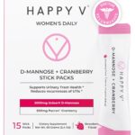 Happy V D-Mannose + Cranberry 15 Stick Packs - Suporte Natural para a Saúde do Trato Urinário Feminino
