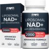 Suplemento MOM NUTRIX Lipossomal de NAD com Resveratrol - 2000 mg de Pureza Elevada para Energia e Saúde da Pele