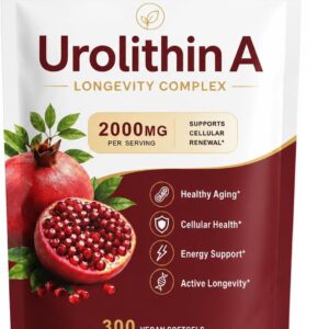 Suplemento de Urolithin A Estella Organics - Aumente sua Energia e Vitalidade com 300 Softgels