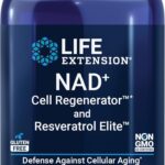 Life Extension NAD+ Regenerador Celular e Resveratrol Elite - Suporte à Saúde do Coração e Envelhecimento Saudável