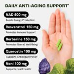 Suplemento Lipossomal de NAD+ 500mg com Resveratrol - Energia Celular e Vitalidade Diária - 3