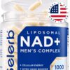 Suplemento de NAD para Homens - Aumento de Energia Celular e Saúde Prostata com Resveratrol e CoQ10