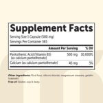 Ácido Pantotênico Micro Ingredients 500mg - Suplemento de Vitamina B5 para Energia e Saúde Metabólica - 8